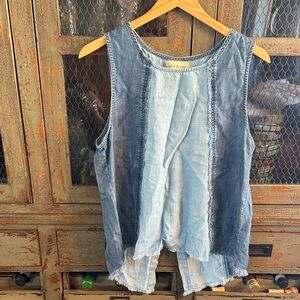 Cloth & Stone Blue Patchwork Tank Top